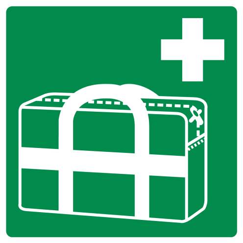 Sticker met pictogram medische tas ISO 7010