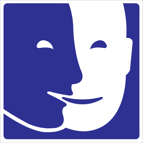 Blauwe sticker voor het aanduiden van een ruimte geschikt voor mentaal gehandicapten