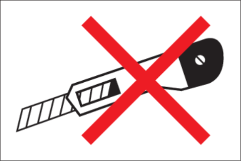 Sticker met pictogram Niet snijden