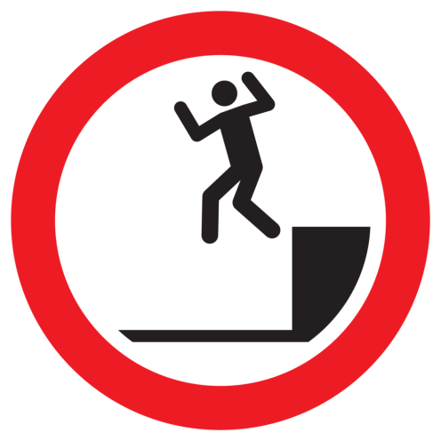 Sticker met pictogram Verboden te springen ISO7010 - P072