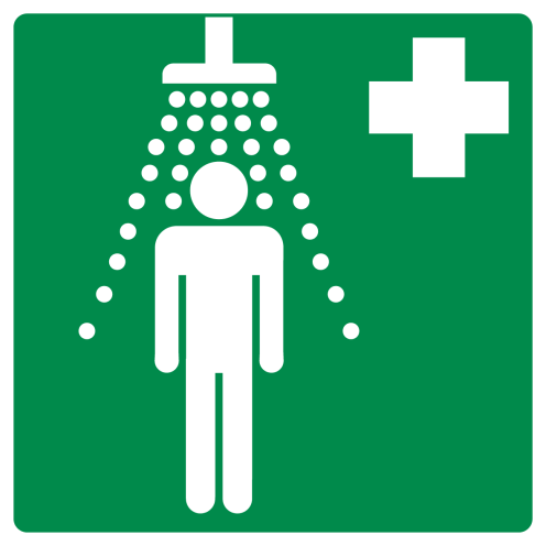 Sticker met pictogram nooddouche ISO 7010