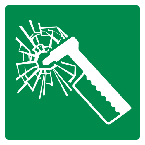 Sticker met pictogram noodhamer ISO 7010