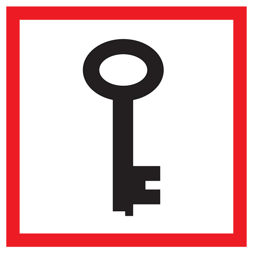 Sticker met pictogram van een noodsleutel