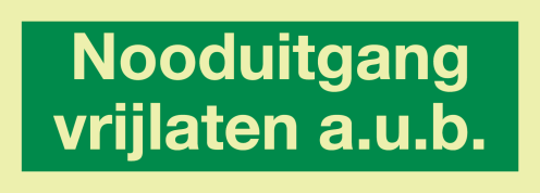 Nooduitgang vrijlaten (sticker fotoluminescerend)