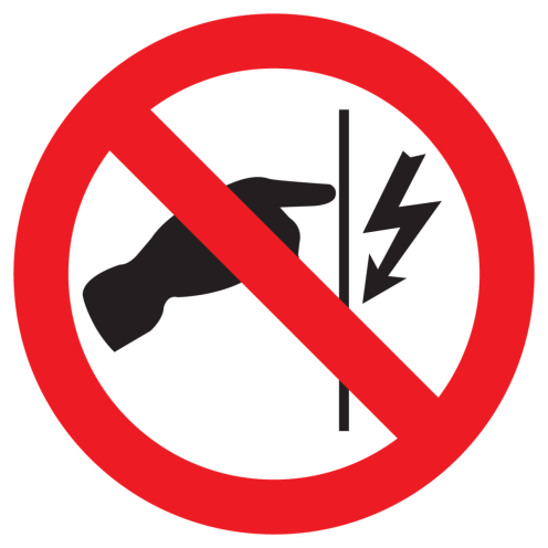 Sticker met pictogram Opgepast elektrische spanning