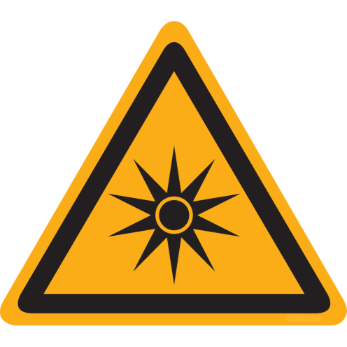 Sticker met pictogram "Waarschuwing Optische Straling" - ISO 7010 - W027