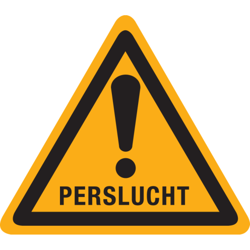 Sticker met pictogram "Waarschuwing Perslucht"