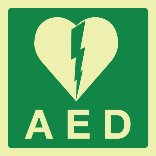 Fotoluminescerende sticker met pictogram AED - KB 21-4-2007