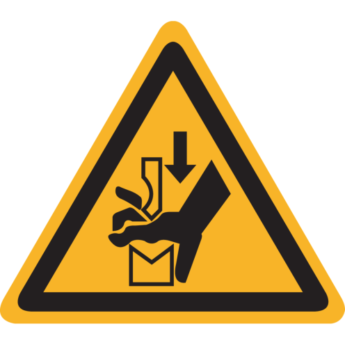 Sticker met pictogram "plet gevaar voor handen" - ISO 7010 - W030