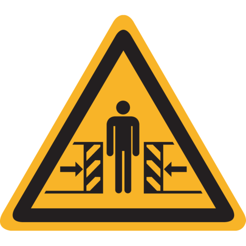 Sticker met pictogram "Waarschuwing plet gevaar" - ISO 7010 - W019