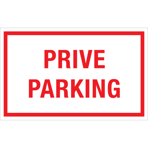 Sticker Prive Parking - tekststicker met rode tekst
