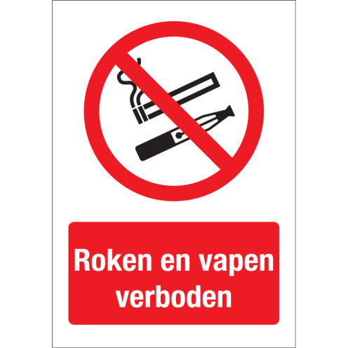 Sticker Roken en Vapen verboden