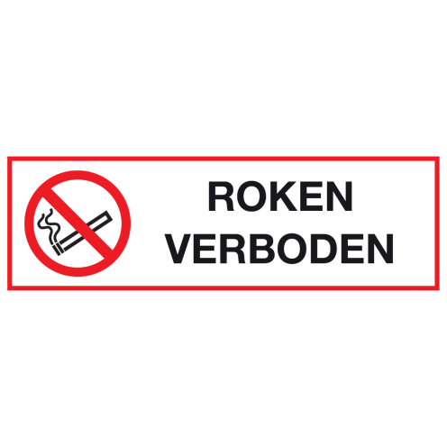 Sticker met pictogram en tekst Roken verboden ISO7010 - P002