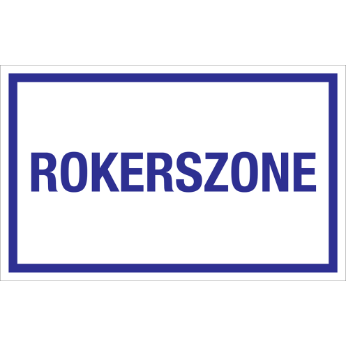 Sticker Rokerszone - tekststicker met blauwe tekst