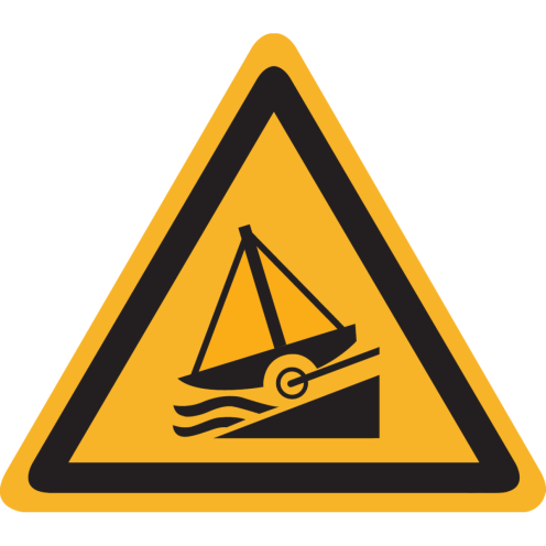 Sticker met pictogram "Scheepshelling" - ISO 7010 - W044