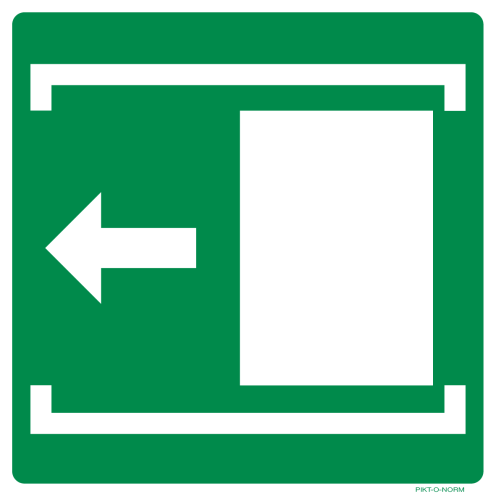 Sticker met pictogram schuifdeur links ISO 7010