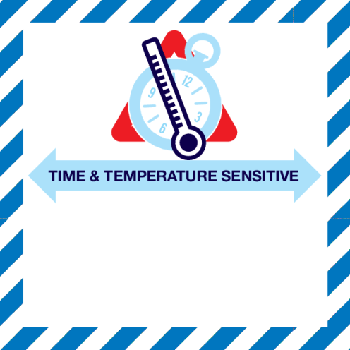 Sticker Time & Temperature sensitive volgens IATA