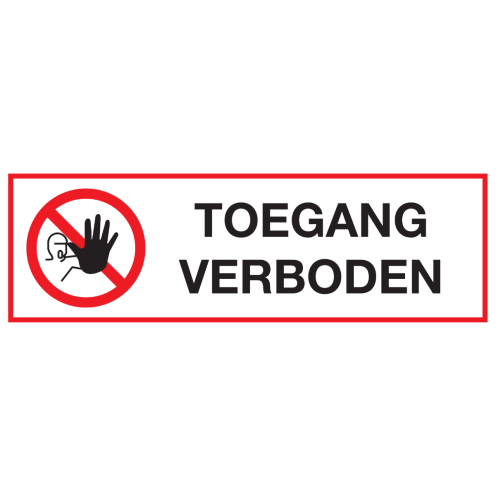 Sticker met pictogram en tekst Toegang verboden