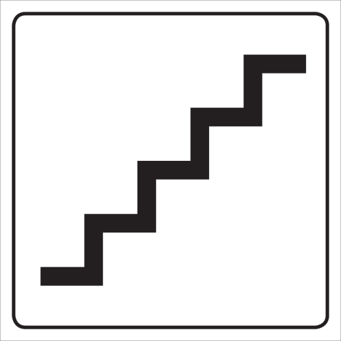 Witte sticker voor het aanduiden van een trap of trappenhuis