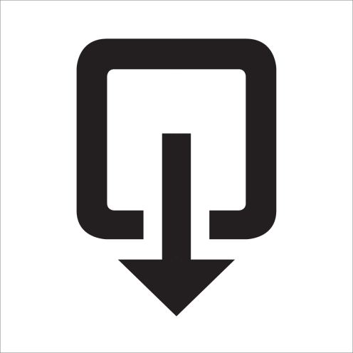 Witte sticker zonder zwart kader voor aanduiden uitgang in openbare ruimte