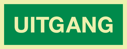 Tekst uitgang (sticker fotoluminescerend)