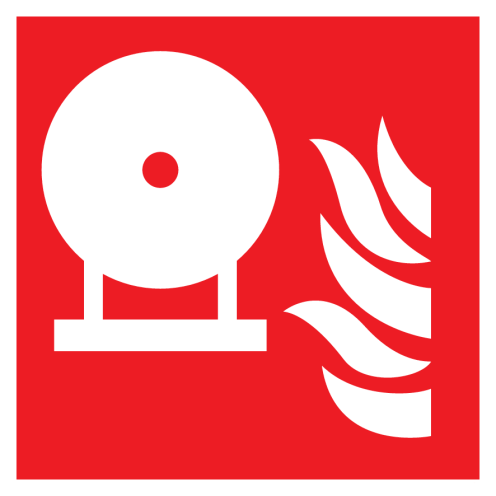 Sticker met pictogram van een vaste brandblus fles