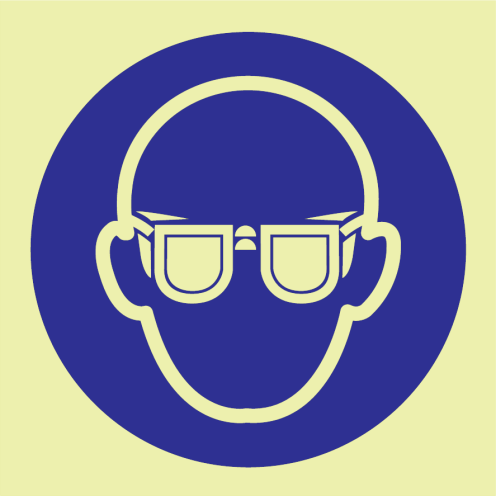 IMO sticker Wear Safety Eye protection  fotoluminescerend