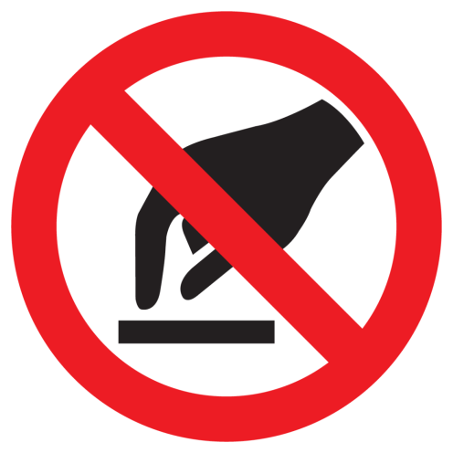 Sticker met pictogram Aanraken verboden ISO7010 - P010