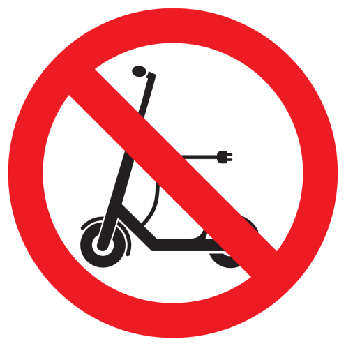 Sticker Elektrische step verboden