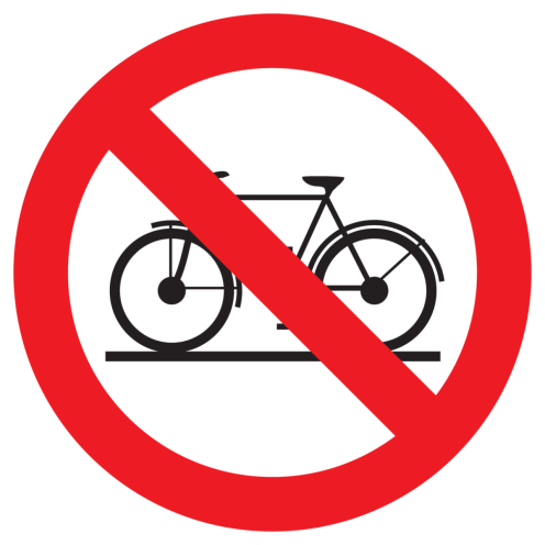 Sticker met pictogram Verboden fietsen te plaatsen