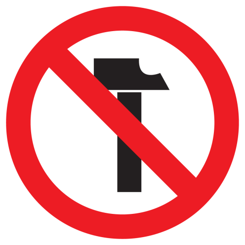 Sticker met pictogram Verboden voor hamers