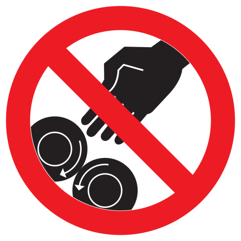 Sticker met pictogram Verboden handen in te steken