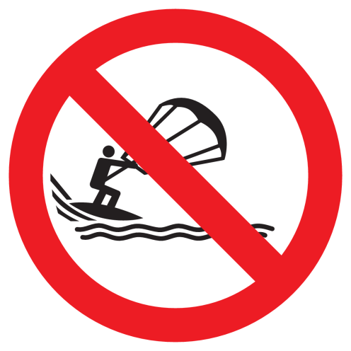 Sticker met pictogram Kitesurfen verboden ISO7010 - P065