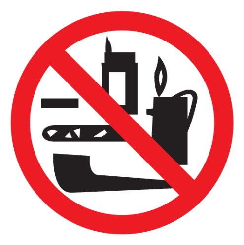 Sticker met pictogram Rookwaren verboden