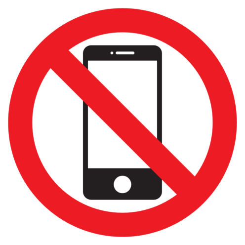 Sticker Smartphone verboden