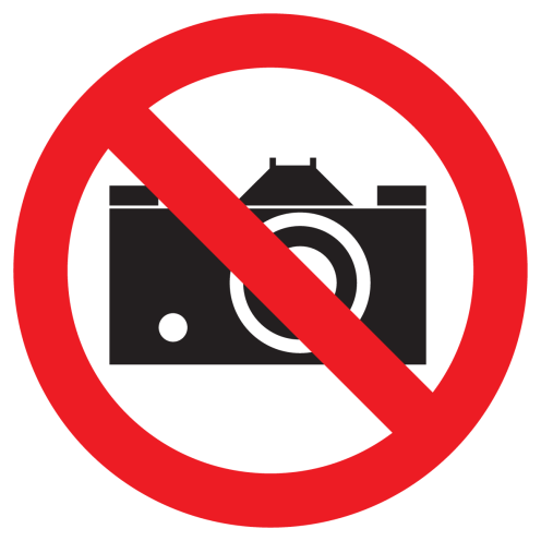 Sticker met pictogram Fotograferen verboden ISO7010 - P029