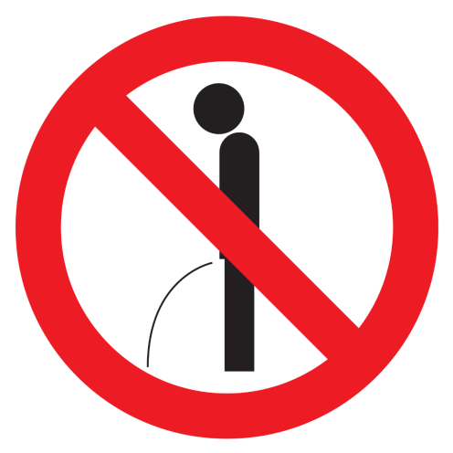 Sticker met pictogram Verboden te plassen