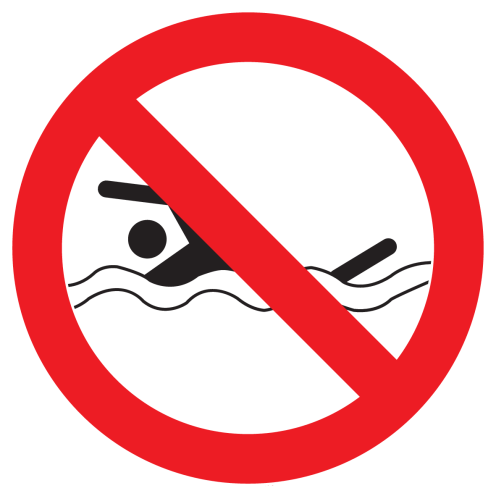Sticker met pictogram Zwemmen verboden