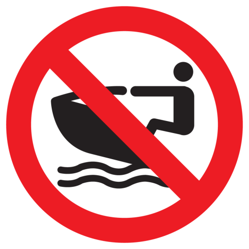 Sticker met pictogram Jetski verboden ISO7010 - P057