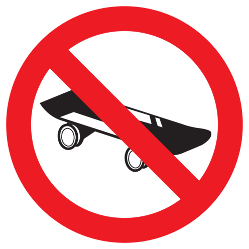 Sticker met pictogram Skateboard verboden