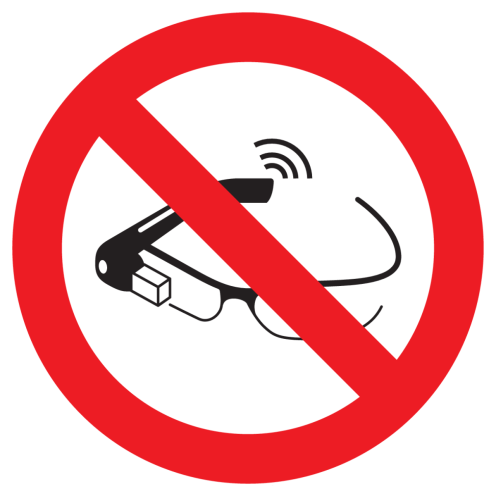 Sticker met pictogram Slimme brillen verboden ISO7010 - P044