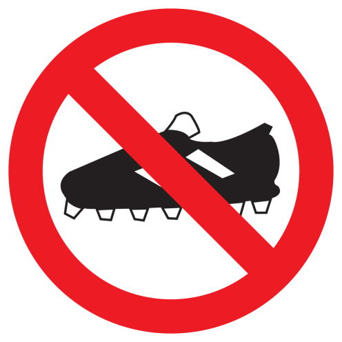 Sticker met pictogram Voetbalschoenen verboden
