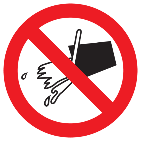 Sticker met pictogram watergebruik verboden