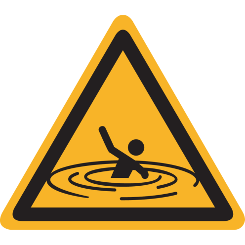 Sticker met pictogram "Waarschuwing Verdrinkingsgevaar"