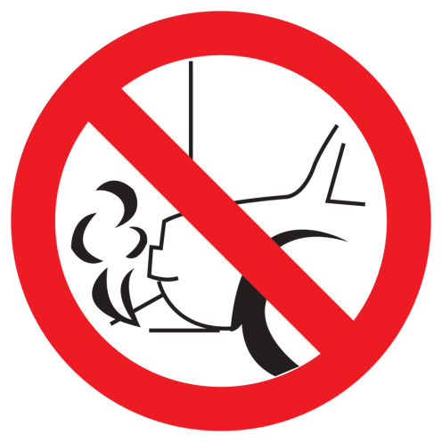 Sticker met pictogram Motor afzetten