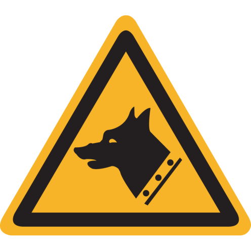 Sticker met pictogram "Waarschuwing Waakhond / Hond" - ISO 7010 - W013