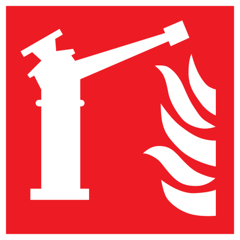 Sticker met pictogram van een waterkanon