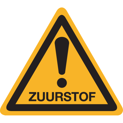Sticker met pictogram "Waarschuwing Zuurstof"