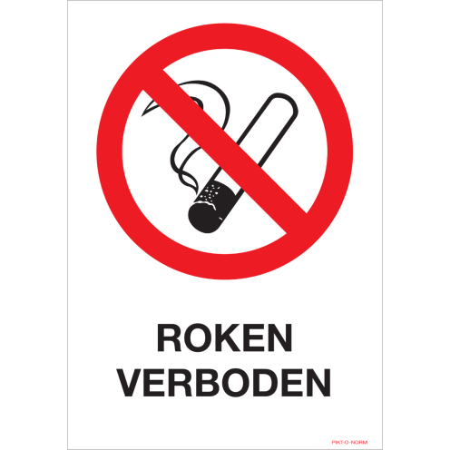 Sticker met pictogram en tekst Roken verboden
