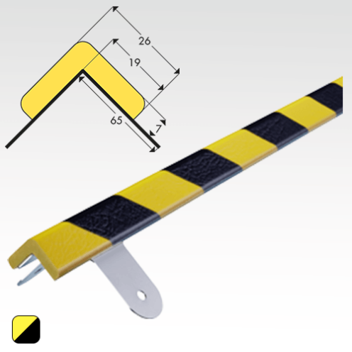 Stootband Hoekbescherming Type E met RVS muurbevestiging